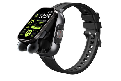 Smart Watch with Earbuds 2 in 1 Smart Call Watch with Bluetooth Headphones 2.01-Inch Heart Rate Sleep Monitoring Fitness Tracker-Black