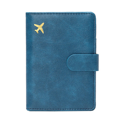 RFID Blocking Card Holder Travel Wallet for Women Men Peacock Blue