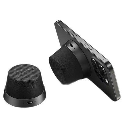2-in-1 Portable Bluetooth Speaker and Phone Stand Gift for Birthday Christmas Black