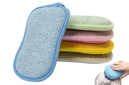 5Pcs Dish Sponge Kitchen Double Sided Sponges Scrub to Remove Stubborn Stains