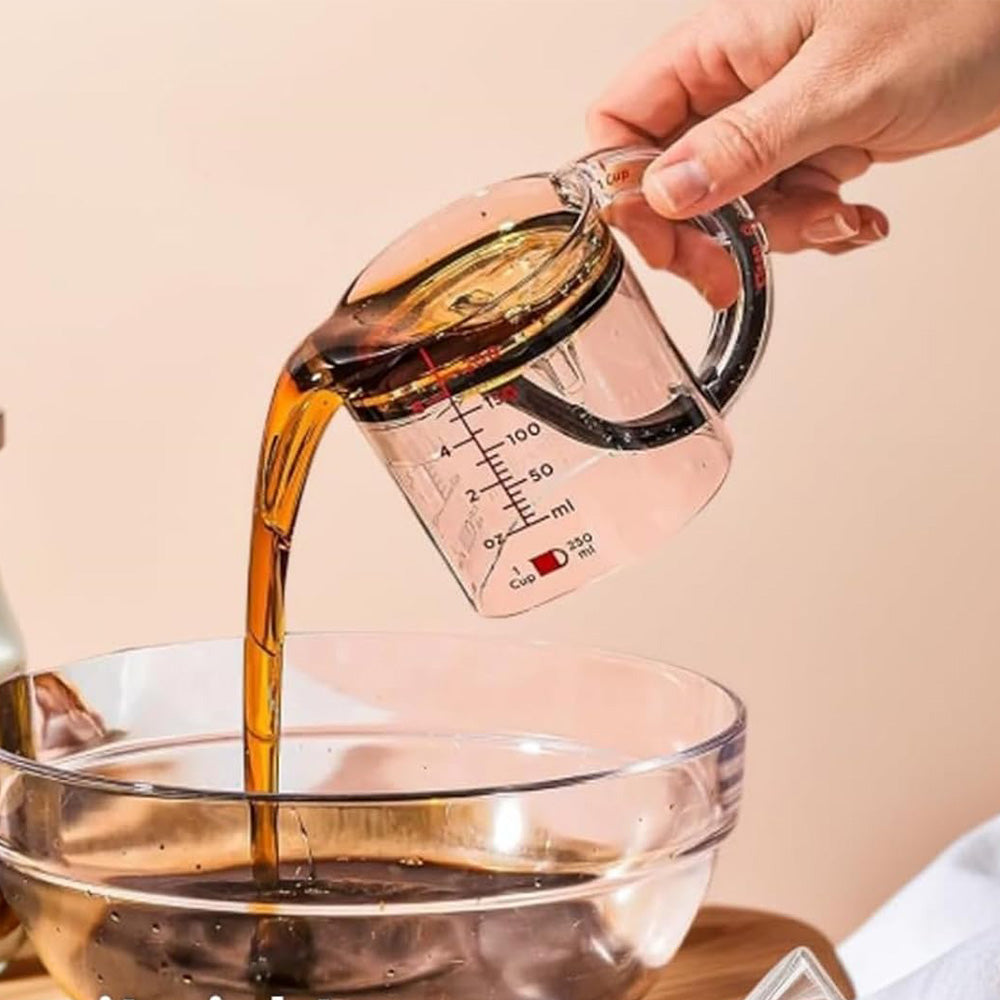 Adjustable 4-in-1 Measuring Cup with Scraper Base for Baking Cooking Use
