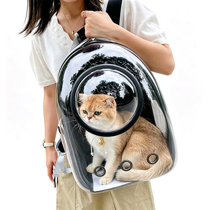 Space Capsule Pet Carrier Backpack with Clear Window - Black