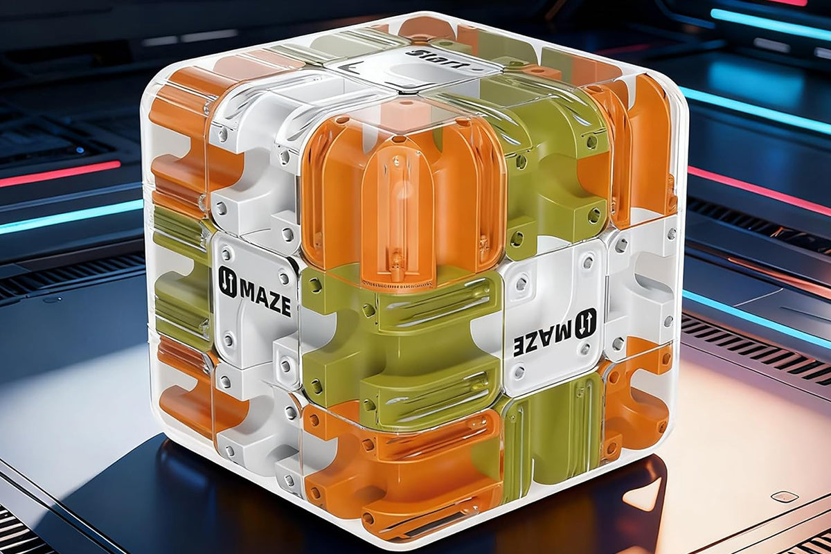 3D Rubik Race Game Educational Sensory Toys Rubik's Puzzle Brain Teaser-Orange