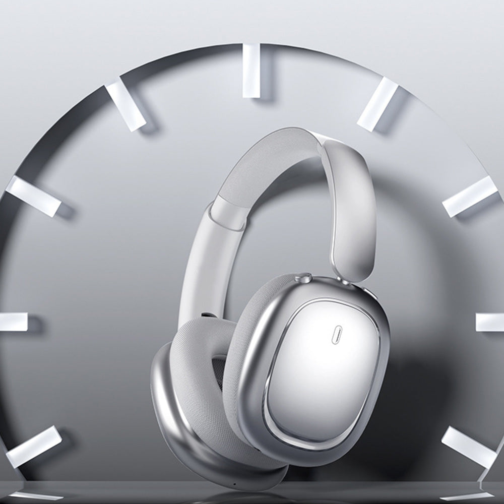 Lightweight Clear Over Ear Bluetooth Headsets-Silver