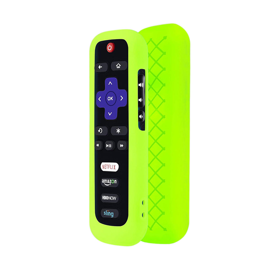2 Pack Glow in The Dark Silicone Case Cover for Roku TV Remote -Green