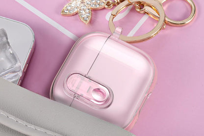 Earphones Case Compatible with Apple Airpods 4 Soft TPU Clear Earbuds Case-Pink