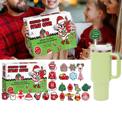 24 Days Christmas Advent Calendar Straw Caps Blind Box Countdown Calendar
