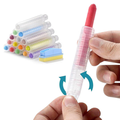 16PCS Dustless Washable Chalk Set with Eraser Non-Toxic for Drawing & Doodling