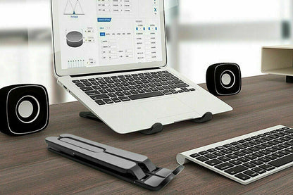 Adjustable Height Foldable Aluminum Laptop Stand - Black