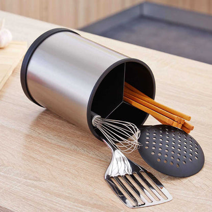 360 Degree Rotating Stainless Steel Kitchen Utensil Holder