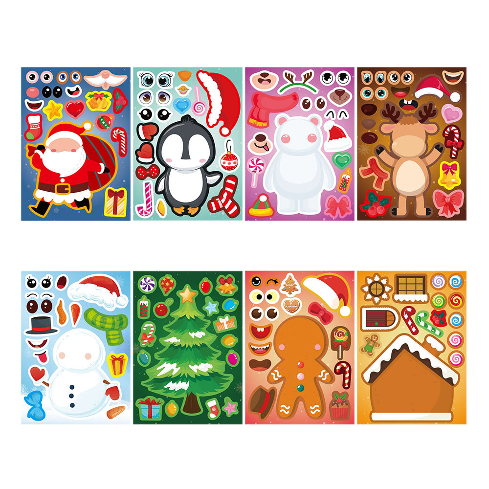 16Pcs Kids Christmas Stickers ¨C DIY Stocking Stuffers Crafts and Christmas Decorations