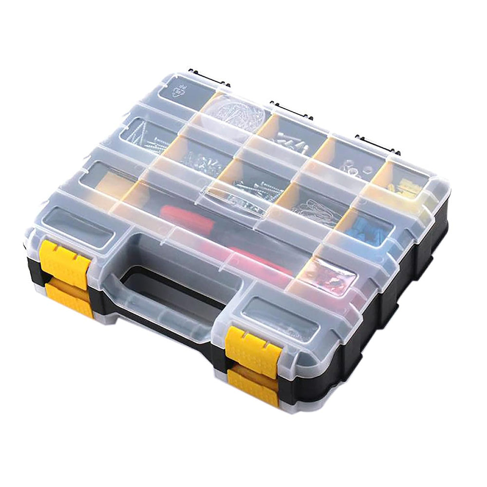 34 Grid Double Sided Tool Organizer Box for Screws Nuts - Yellow