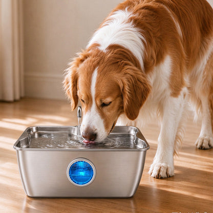 12L Stainless Steel Pet Water Fountain for Large Dogs Multi Pet
