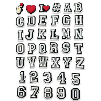 80 Piece Letter Number Heart Charms for Clog Shoes