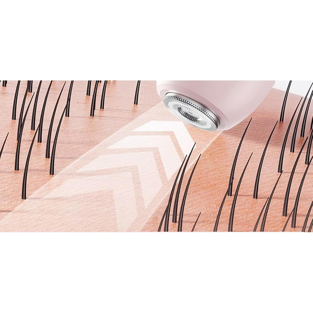 Electric Shaver and Bikini Trimmer with 2 Detachable Heads Facial Hair Remover-Pink