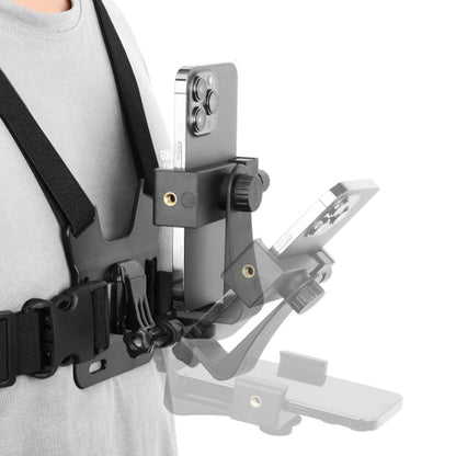 Mobile Phone Chest Mount Adjustable Harness Strap Holder with Rotating Phone Clip