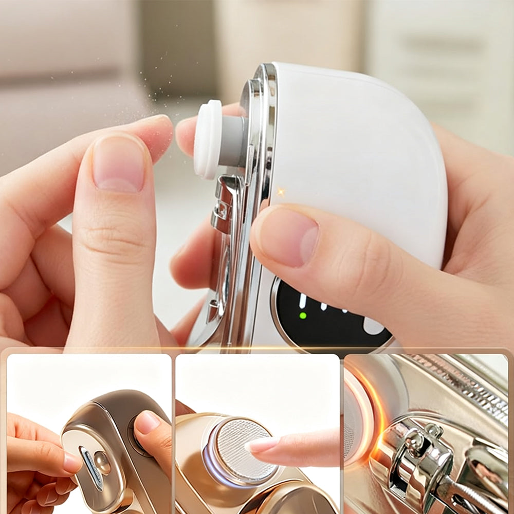 3-in-1 Electric Nail Trimmer Electric Nail Clippers for Seniors - White
