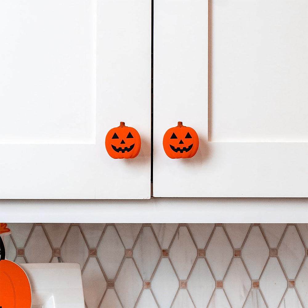 10 Pack Silicone Christmas Cabinet Knob Decoration Covers - Pumpkin