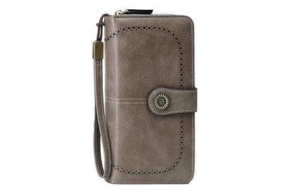 Wallet with Money Clip RFID Blocking Minimalist PU Leather for men women-Gray