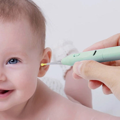 LED Lighted Ear Cleaner Kit USB Rechargeable Ear Wax Removal Tool Green