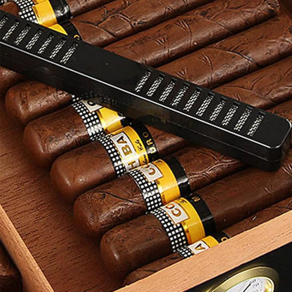 For 10 Cigars Cigar Humidor Desktop Box with Humidifier and Hygrometer Black