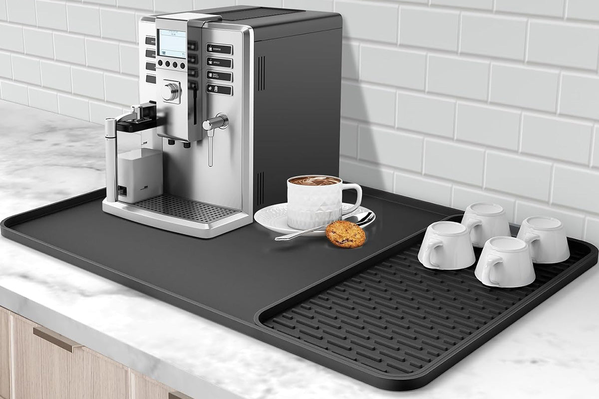 Silicone Coffee Mat with Detachable Dish Drying Mat