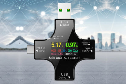 USB C Tester Digital Multimeter for Voltage Current Power Meter Charger Detector -USB Tester