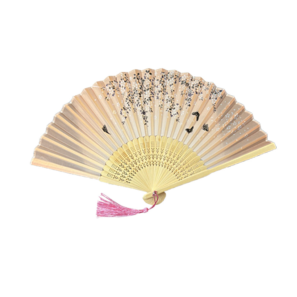 3Pcs Folding Hand Fan Retro Bamboo Hand Fan for Wedding Dancing Party Style 1