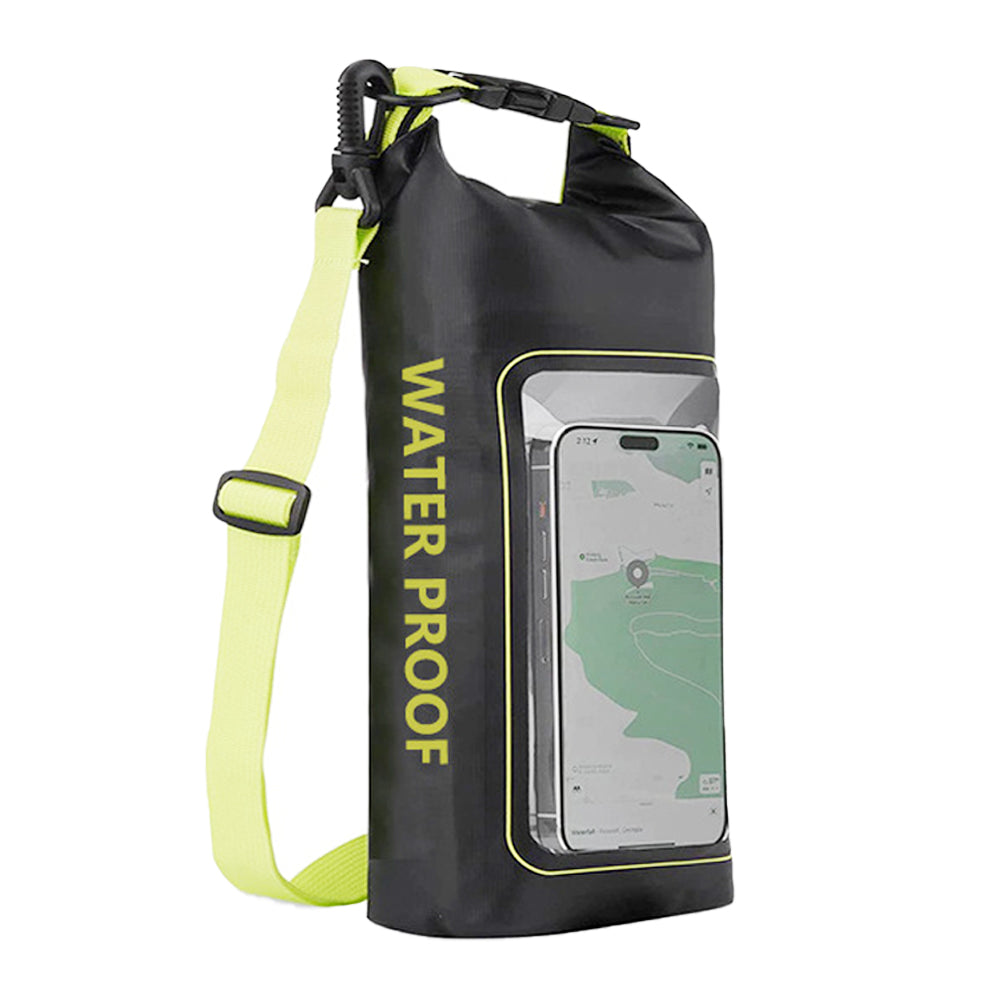 Water Resistant Dry Bag Roll Top Crossbody Shoulder Bag with Phone Pouch Green