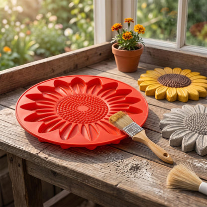 Concrete Molds Stepping Stone Mold for Garden Path - Sunflower