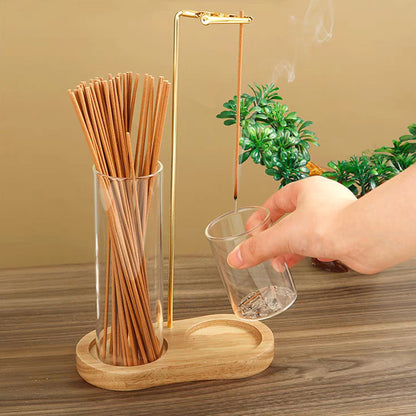 Figure Eight Glass Incense Holder Burner with Ash Catcher for Meditation Decor