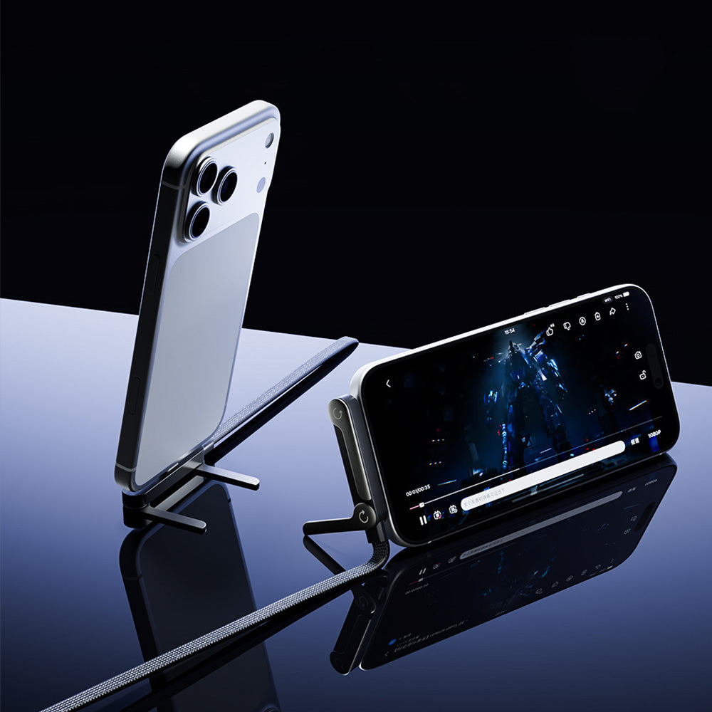 2-in-1 Angled Fast Charging Data Cable with Phone Stand for Gaming and Travel