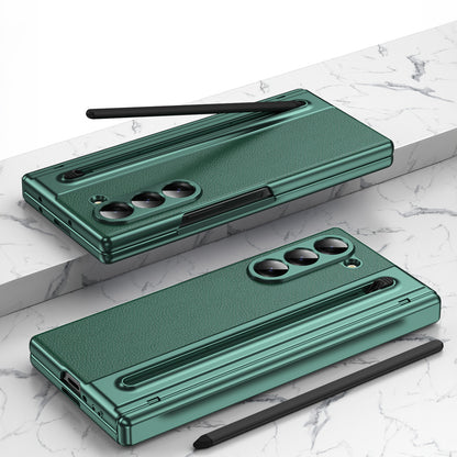 Phone Case for Samsung Z Fold 7 with Pen Holder Full Coverage Hinge Protection-Green