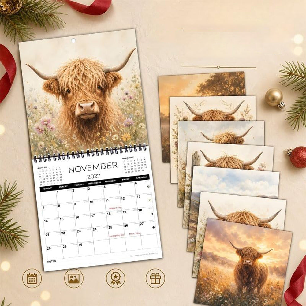 3 Pack 2027 Wall Calendar from January to December Yearly Wall Calendar