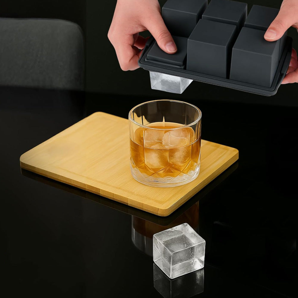 3 Pack Silicone Ice Cube Trays -Black