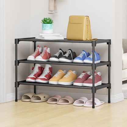 3 Tier Stackable Shoe Rack Shelf Shoe Organizer For Closet Entryway Garage