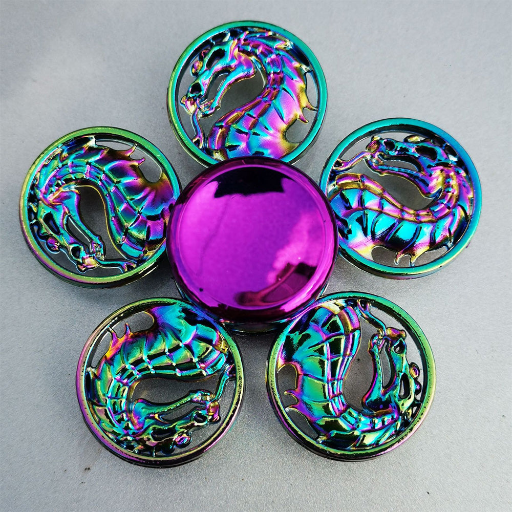 3PCS Rainbow Alloy Fidget Spinner Tri-Wing Hand Spinner Toy