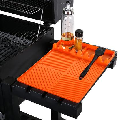 Silicone Griddle Mat Side Shelf Mat Grill Pad for Blackstone Barbecue Grill Accessories Tool Orange