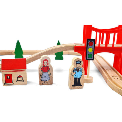 Wooden Train Set with Tracks ¨C Expandable and Changeable for Girls and Boys 6 Years Old Style 1