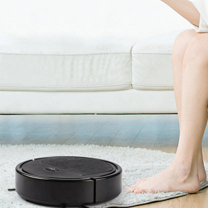 Automatic Smart Sweeping Robot Vacuum Cleaner Dry Wet Floor Mop-Black