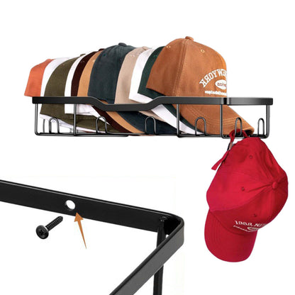 2Pcs Wall-Mounted Metal Hat Racks for Baseball Caps Hat Storage Organizer