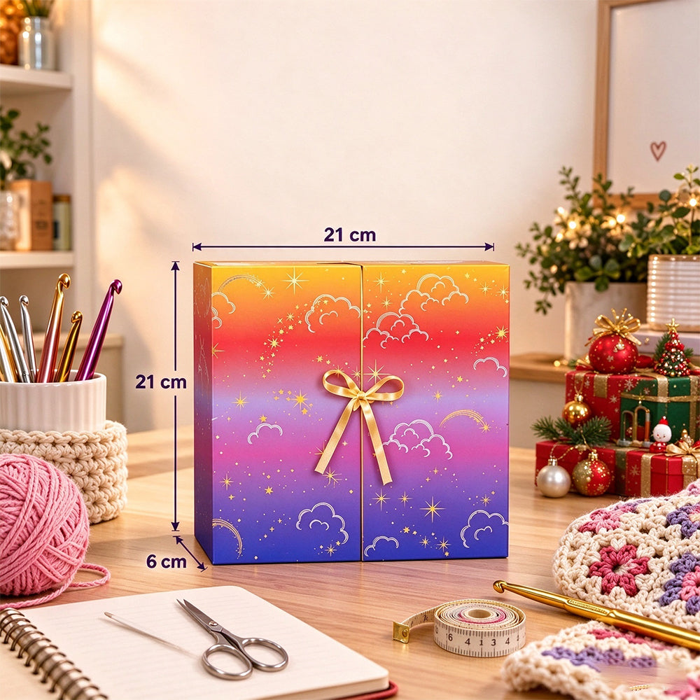 Crochet Yarn Christmas Advent Calendar 25 Days of Yarn and Crafting Surprises - Pink