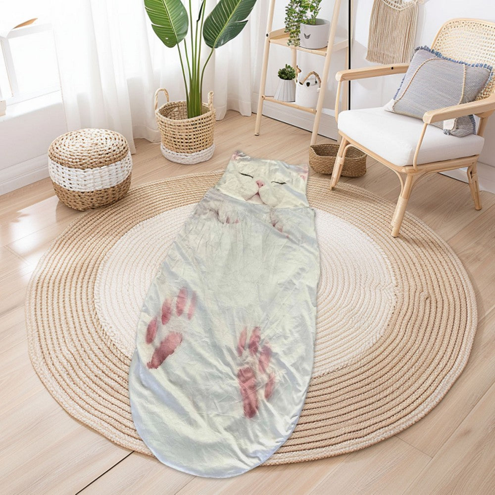 Cat Sleeping Bag Wearable Blanket for Camping Sleepovers Home Lounging Style1