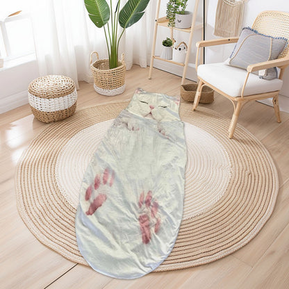 Cat Sleeping Bag Wearable Blanket for Camping Sleepovers Home Lounging Style1