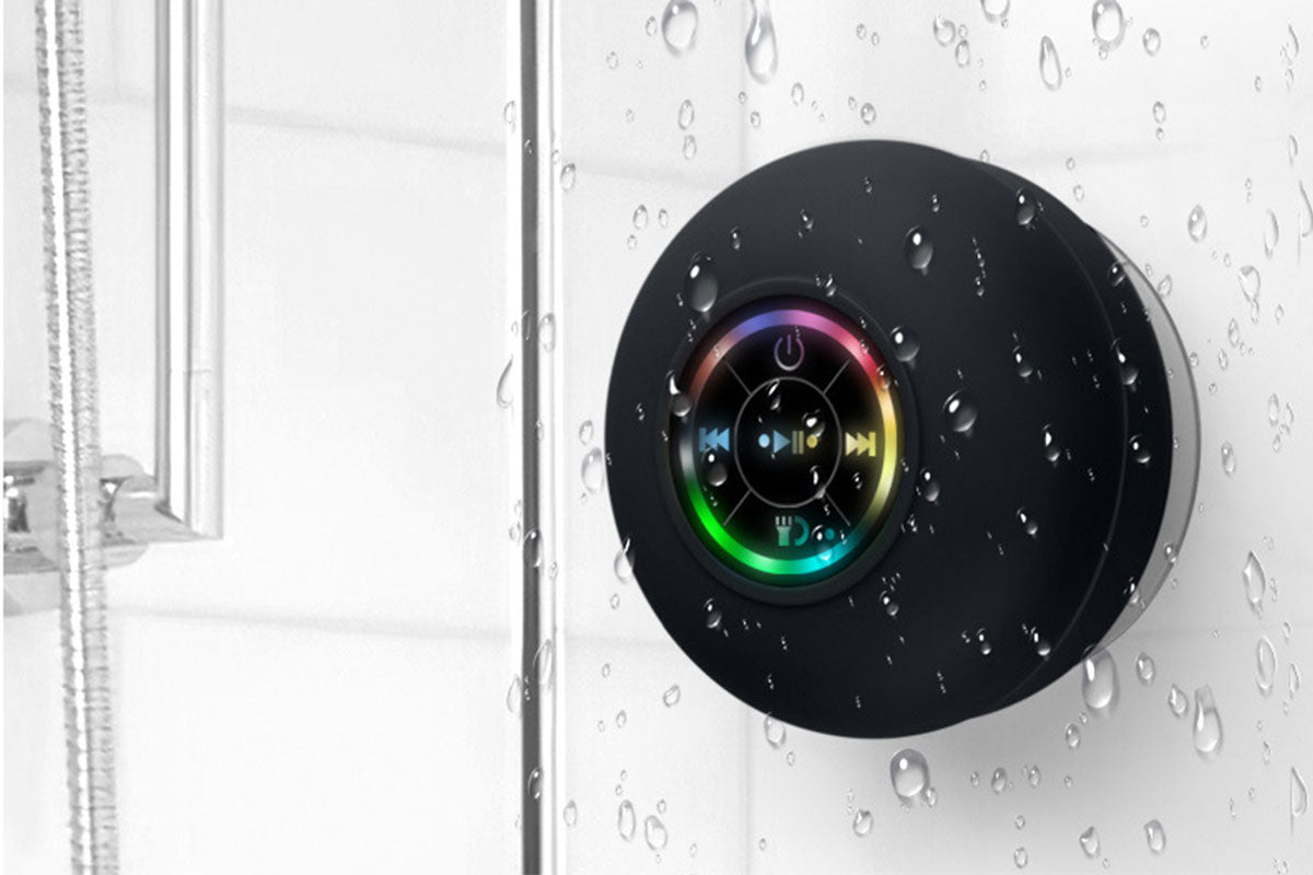 Bluetooth Shower Speaker with Suction Cup - Black