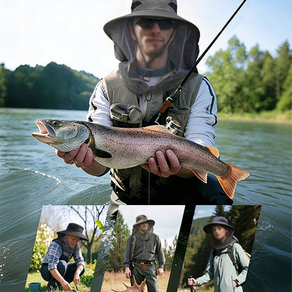 360 Protection Fishing Mosquito Hat Wide Brim Mesh Face Cover Hat