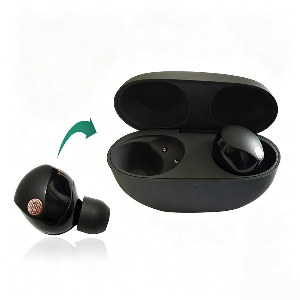 16 Pcs Memory Foam Ear Tips for Sony WF-1000XM6 XM5 XM4 Earbuds-Black
