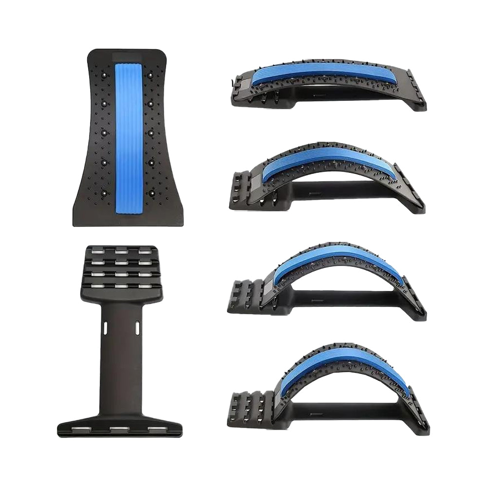 Four-Level Back Support Stretcher Back Massager Lumbar Back Support Stretcher Blue
