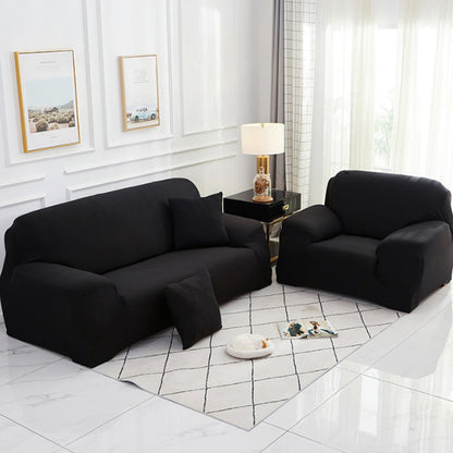 Velvet Stretch Sofa Slipcover Sofa Couch Furniture Protector Cover Black