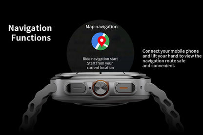 Smart Watch 1.43-Inch Fitness Watch with Heart Rate Sleep Monitor Blood Oxygen Sedentary Reminder OTA SOS Activity Tracker-Black